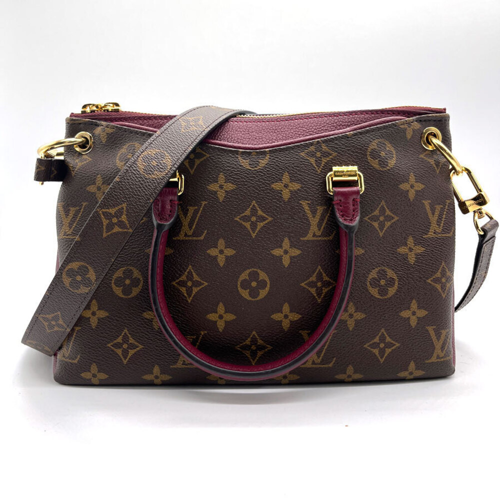 Louis Vuitton 2way Handbag Crossbody Monogram Pallas Canvas Raisin